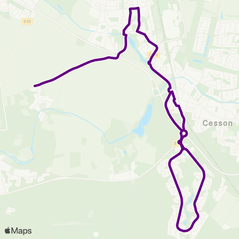Île-de-France Mobilités Cesson Gare <> Cesson Gare map