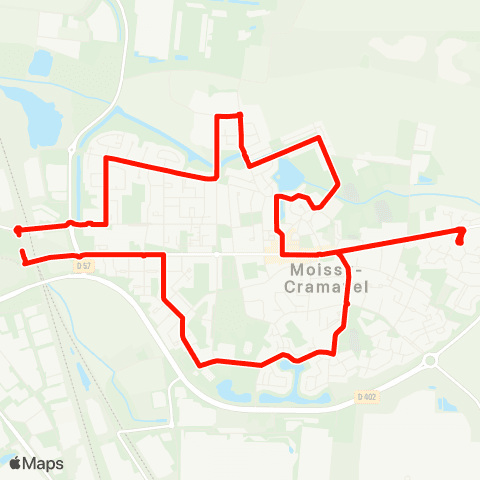 Île-de-France Mobilités Gare de Lieusaint - Moissy <> Gare de Lieusaint - Moissy map