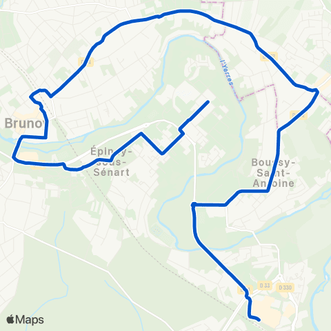 Île-de-France Mobilités Gare de Boussy-St-Antoine <> Jean-Paul Sartre map