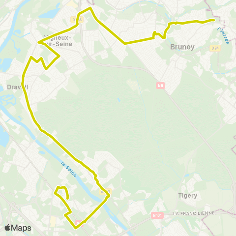 Île-de-France Mobilités Lycée Baudelaire <> Hautes Mardelles map