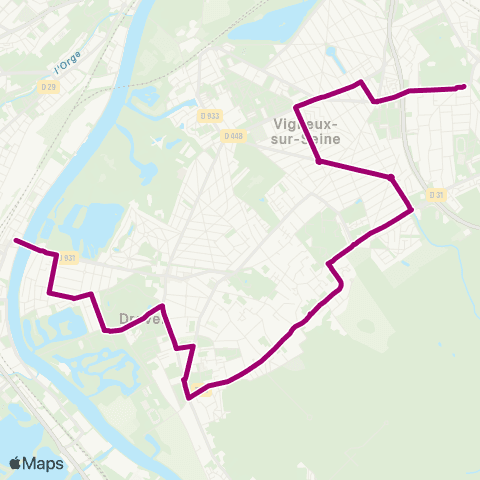 Île-de-France Mobilités Juvisy Gare Routière Seine <> Lycée map