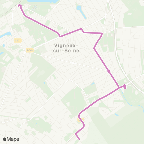 Île-de-France Mobilités Lp Nadar <> Gare de Vigneux-sur-Seine map