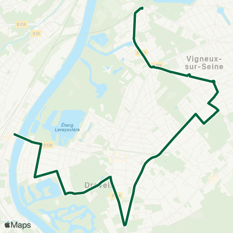 Île-de-France Mobilités Gare de Vigneux-s/-Seine <> Juvisy Gare rout. Seine map