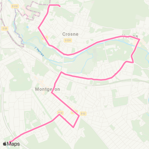 Île-de-France Mobilités Collège Pompidou <> Plaine Haute map