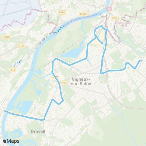 Île-de-France Mobilités Gare de Montgeron - Crosne <> Juvisy Gare rout. Seine map