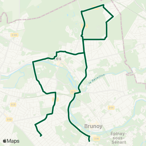 Île-de-France Mobilités Léthumière <> Talma map