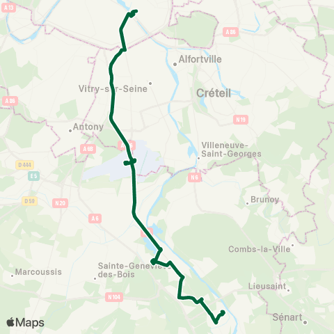 Île-de-France Mobilités Gare de Corbeil-Essonnes <> Gare de Lyon - Diderot map