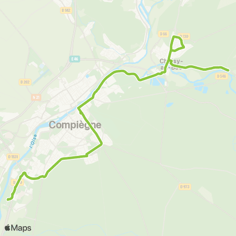 TIC - Réseau interurbain Compiègne - Choisy au Bac map