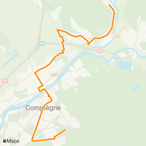TIC - Réseau interurbain Compiègne - Janville map