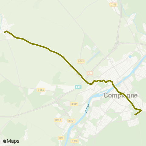 TIC - Réseau interurbain Compiègne - Lachelle map
