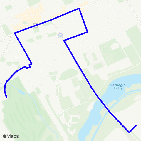 TigerTransit Grad College to Meadows map