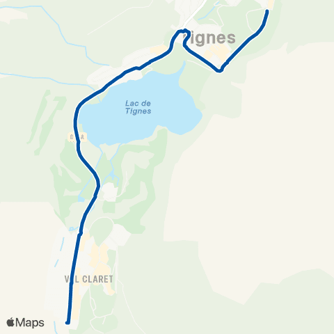 Navettes Station Tignes Circuit Tignes 2100 map