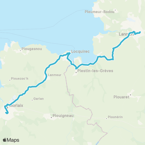TILT Lannion - Morlaix via les communes littorales map