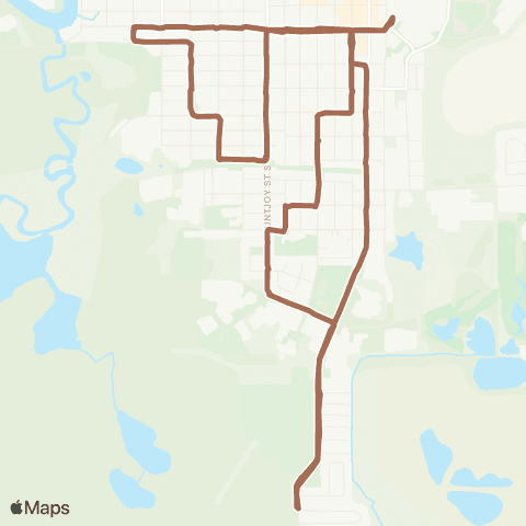 Timmins Transit Lee/Rea South map