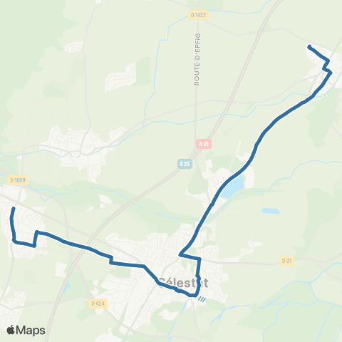 Elsa Mobilités Ebersheim Gare - Châtenois le Badbronn map