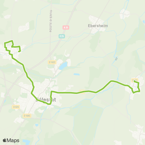 Elsa Mobilités Muttersholtz Hilsenheim - Scherwiller Gare map