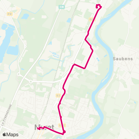 Tisséo Muret Gare SNCF - Parvis / Muret Sans Souci map
