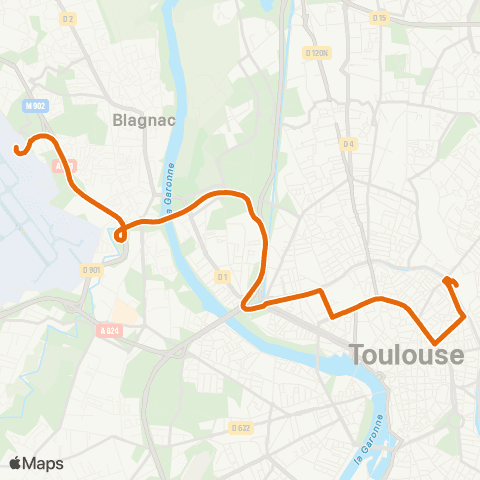 Tisséo Navette Aéroport map