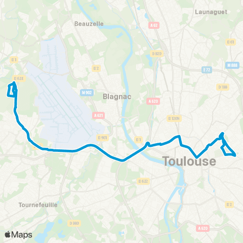 Tisséo Navette Cimetières map