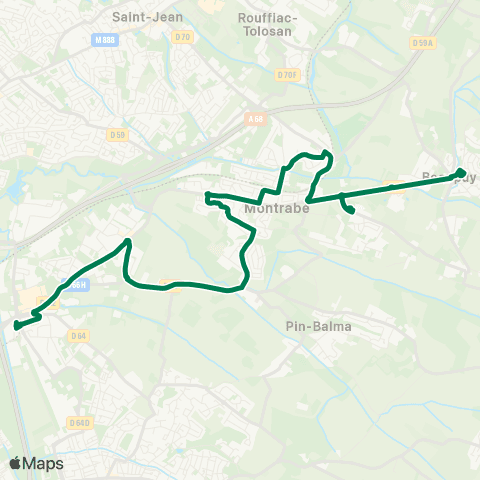 Tisséo Balma - Gramont / Beaupuy Mairie map