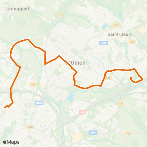 Tisséo Borderouge / St-Jean Clinique de L'Union map