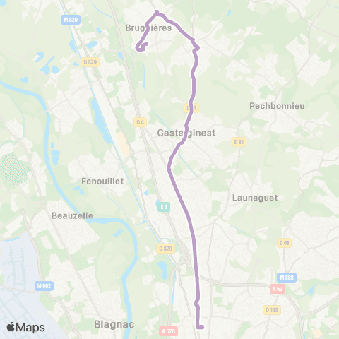 Tisséo La Vache / Bruguières Verger map