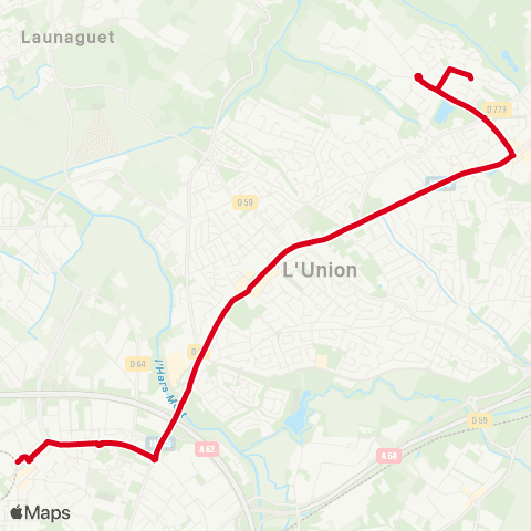 Tisséo Borderouge / Saint-Jean Lestang map