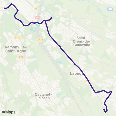 Tisséo Rangueil / Belberaud La Balme map