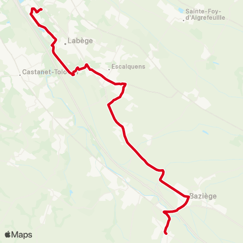 Tisséo Labège Innopole Gare SNCF / Ayguesvives Collège map