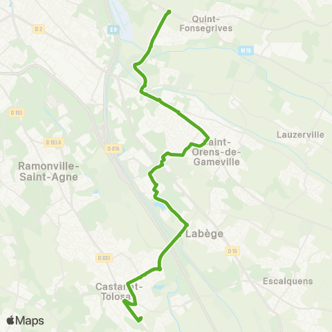 Tisséo Balma Ribaute / Castanet-Tolosan map