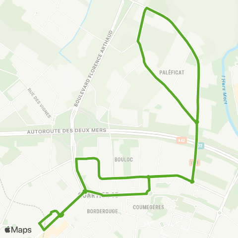 Tisséo Borderouge / Quartier Virebent map