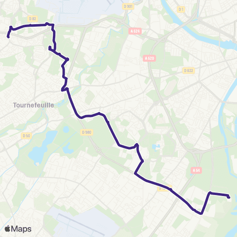 Tisséo Oncopole Courrière / Colomiers Gare SNCF map
