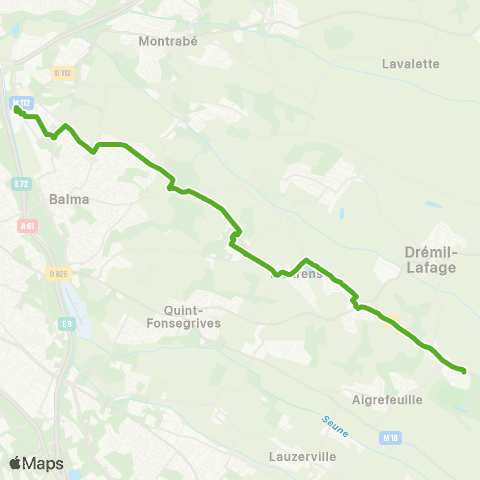 Tisséo Balma - Gramont / Drémil Le Colombier map