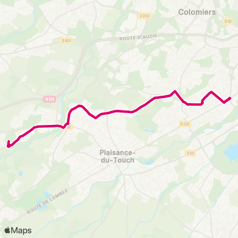 Tisséo Tournefeuille Les Chênes / La Salvetat Apouticayre map