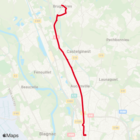 Tisséo La Vache / Bruguières Mairie map