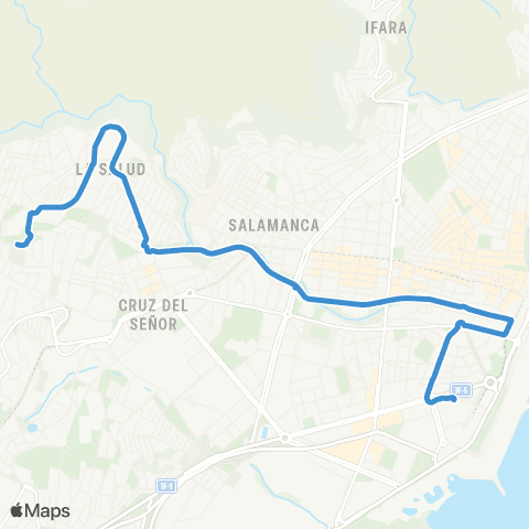 TITSA Intercambiador Barrio Salud Cuesta Piedra por Barranco de Santos map