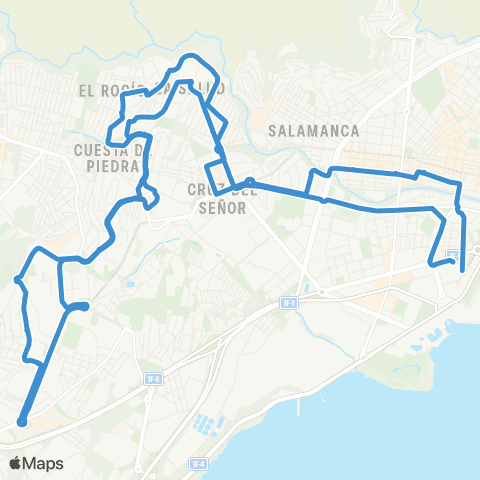 TITSA Intercambiador Barrio Salud Ofra Nocturna map