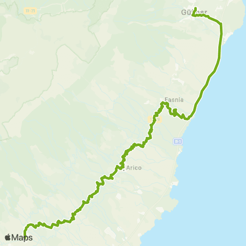 TITSA Güimar Granadilla por TF1 y los Roques map