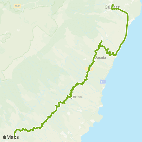 TITSA Güimar Granadilla por TF1 y el Tablado map