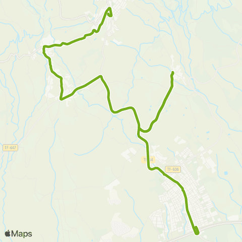 TITSA Granadilla San Isidro los Abrigos map