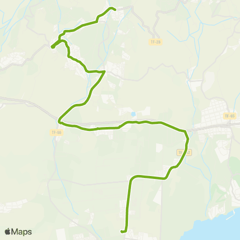 TITSA Valle San Lorenzo la Camella Cabo Blanco Instituto las Galletas map