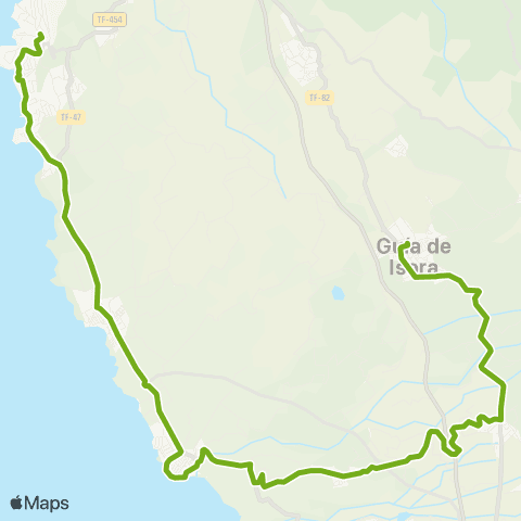 TITSA Guía de Isora Calle del Campo los Gigantes por Piedra Hincada map