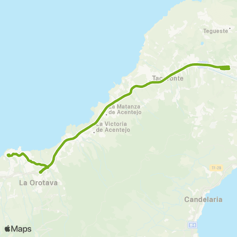 TITSA Puerto de la Cruz Aeropuerto Norte map