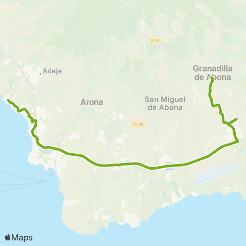 TITSA San Isidro Costa Adeje la Caleta map