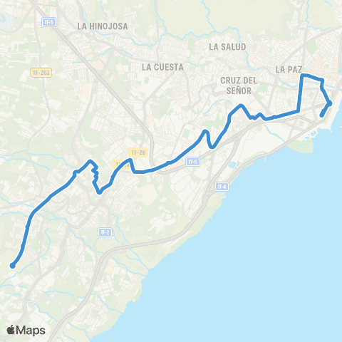 TITSA Intercambiador Tincer la Gallega Nocturna map