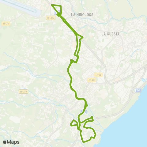 TITSA La Laguna - Añaza por Centros Comerciales map