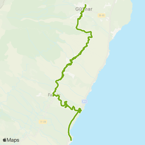 TITSA Güimar Fasnia la Sombrera map