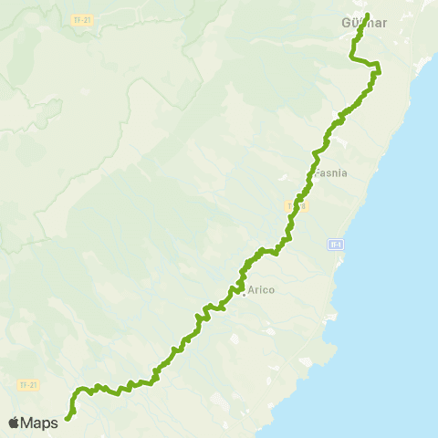 TITSA Güimar Granadilla por Fasnia y Arico map