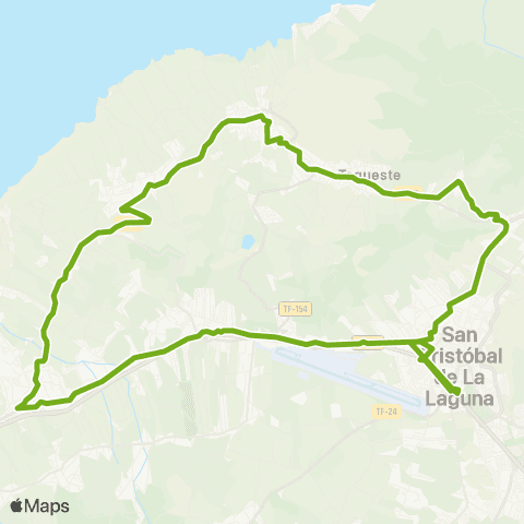 TITSA Circular la Laguna Tejina Tacoronte la Laguna map
