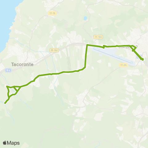 TITSA La Laguna Altos del Sauzal la Laguna map